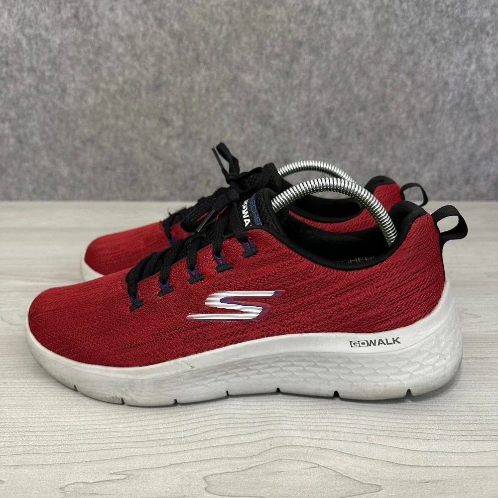 Skechers‎ Go Walk Flex Quota Mens 9.5 Red Athletic Walking Shoes Air Cooled